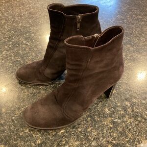 Gorgeous Italian brown suede ankle boots with 3.75” heels.